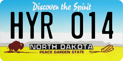 ND license plate HYR014