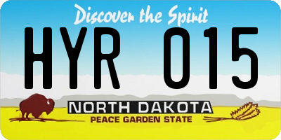 ND license plate HYR015