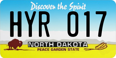 ND license plate HYR017