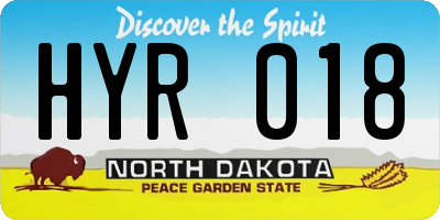 ND license plate HYR018