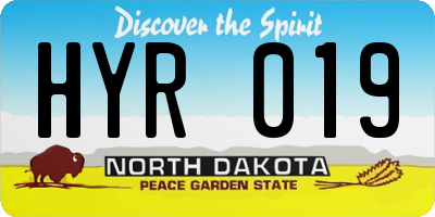 ND license plate HYR019