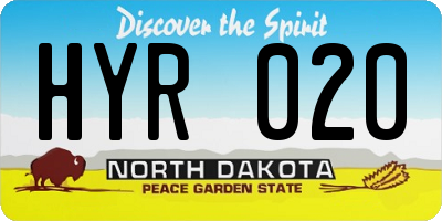 ND license plate HYR020