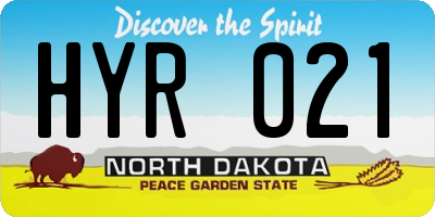 ND license plate HYR021
