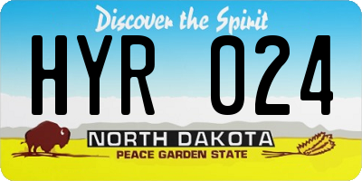 ND license plate HYR024