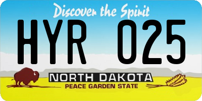 ND license plate HYR025