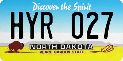 ND license plate HYR027