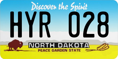 ND license plate HYR028