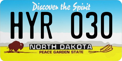 ND license plate HYR030