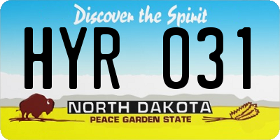 ND license plate HYR031