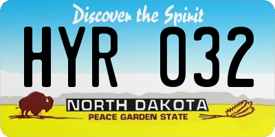 ND license plate HYR032