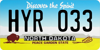 ND license plate HYR033