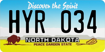 ND license plate HYR034