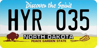 ND license plate HYR035