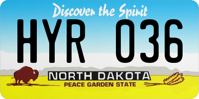 ND license plate HYR036