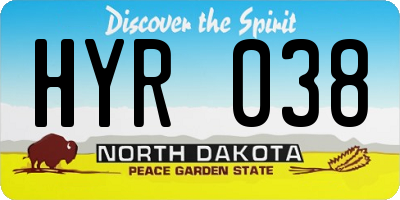 ND license plate HYR038