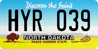 ND license plate HYR039