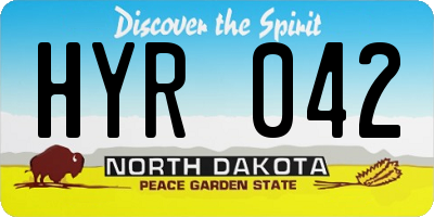 ND license plate HYR042