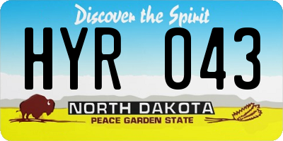 ND license plate HYR043