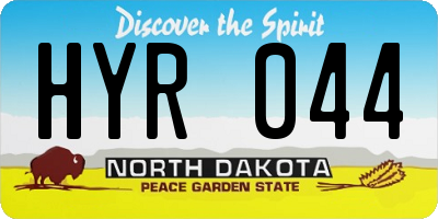 ND license plate HYR044
