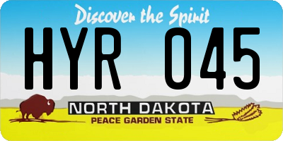 ND license plate HYR045