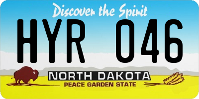 ND license plate HYR046