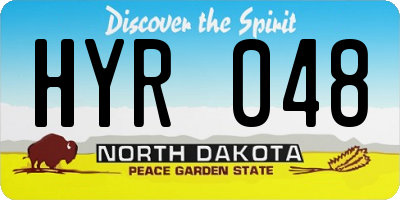 ND license plate HYR048
