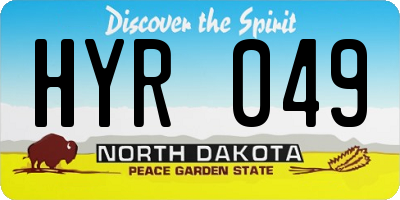 ND license plate HYR049