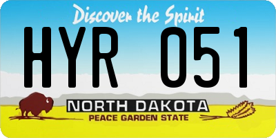 ND license plate HYR051