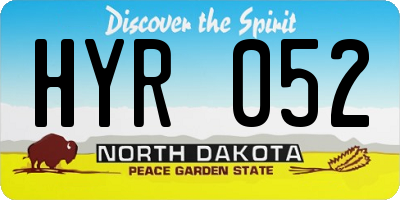 ND license plate HYR052