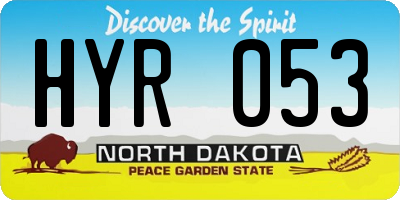 ND license plate HYR053