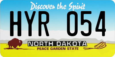 ND license plate HYR054