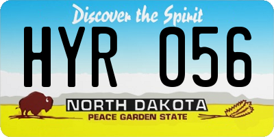 ND license plate HYR056
