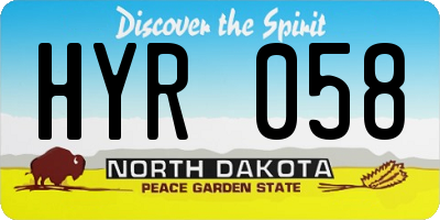 ND license plate HYR058