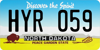 ND license plate HYR059