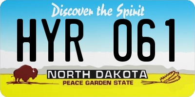 ND license plate HYR061