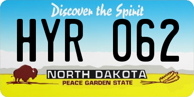 ND license plate HYR062