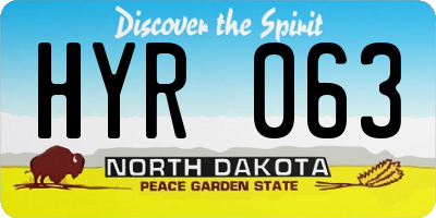 ND license plate HYR063