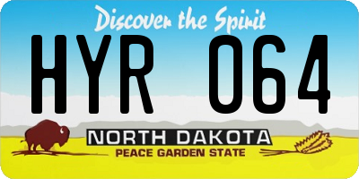 ND license plate HYR064