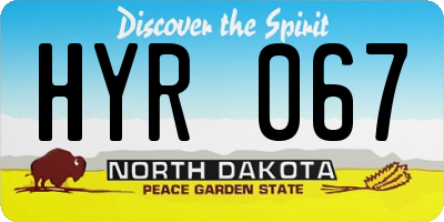 ND license plate HYR067