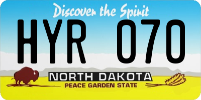 ND license plate HYR070