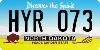 ND license plate HYR073