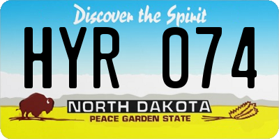 ND license plate HYR074