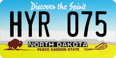 ND license plate HYR075