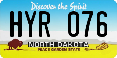 ND license plate HYR076