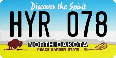 ND license plate HYR078
