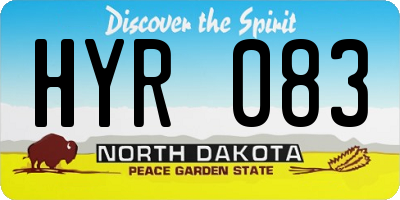ND license plate HYR083