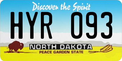 ND license plate HYR093