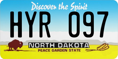 ND license plate HYR097