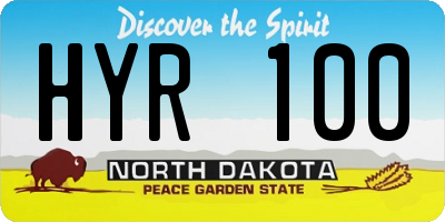 ND license plate HYR100
