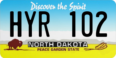ND license plate HYR102